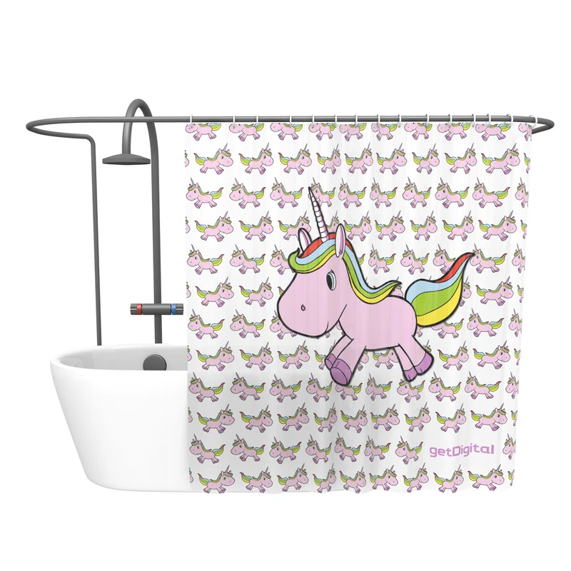 Rideau de douche licorne