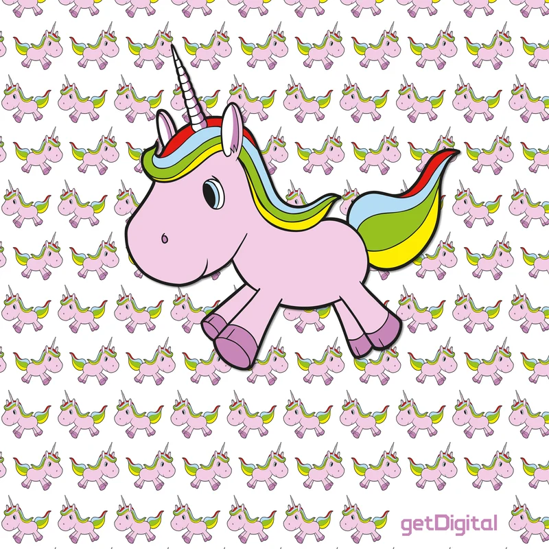 Rideau de douche licorne