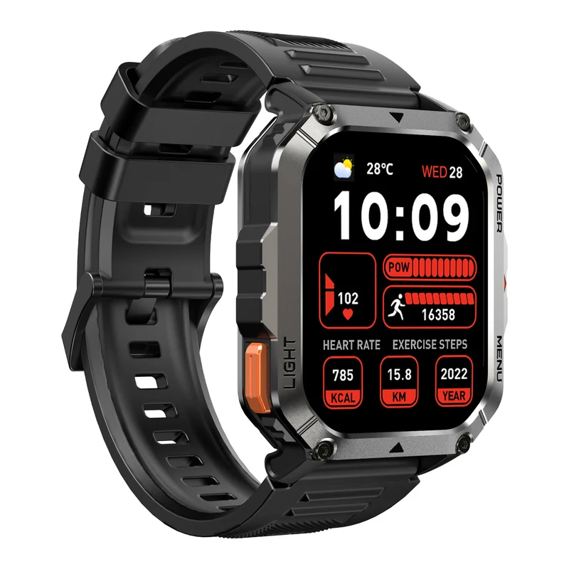 Blackview W70 Pro – Montre Connectée Outdoor avec Lampe Torche LED – Écran 2,01" – Batterie 900 mAh