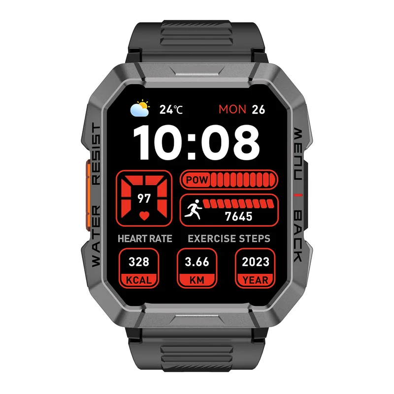 Blackview W60 – Montre Connectée Outdoor avec Boussole – Écran 2,01" – Lampe Torche LED – Batterie 900 mAh