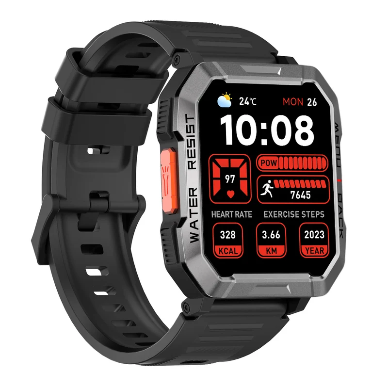 Blackview W60 – Montre Connectée Outdoor avec Boussole – Écran 2,01" – Lampe Torche LED – Batterie 900 mAh