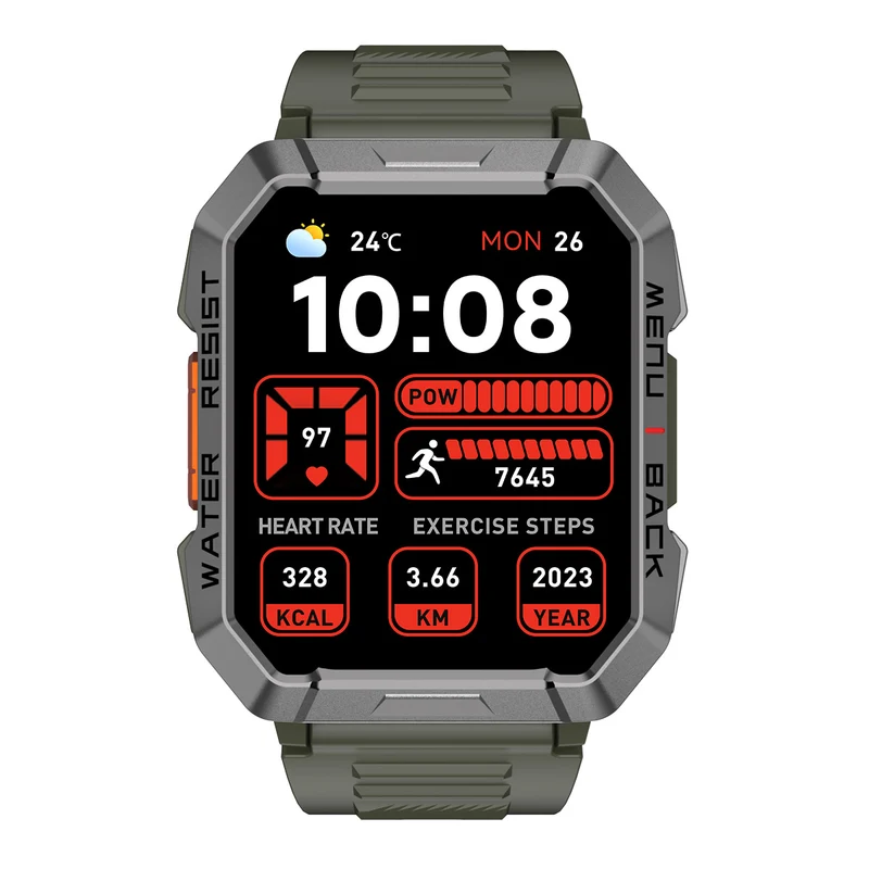 Blackview W60 – Montre Connectée Outdoor avec Boussole – Écran 2,01" – Lampe Torche LED – Batterie 900 mAh
