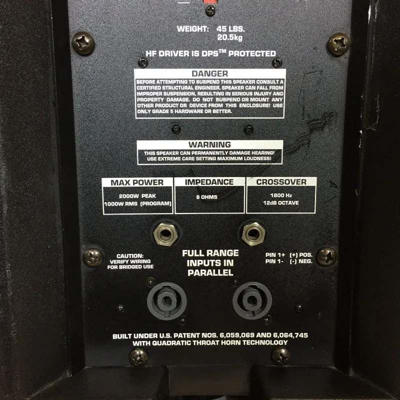 Crest Audio LQ12 Two-Way Passive Speaker 2000W #2569 - USED