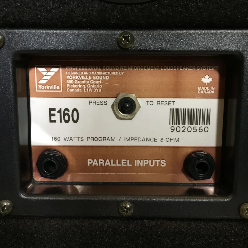 Yorkville Elite E160 Two-Way Passive 160W Speakers (Pair) #2558 - USED