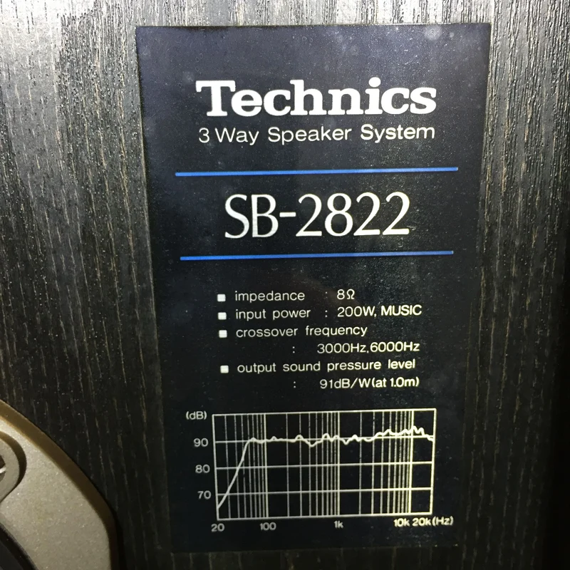 Technics SB-2822 Three-Way Speakers (Pair) #2552 - USED