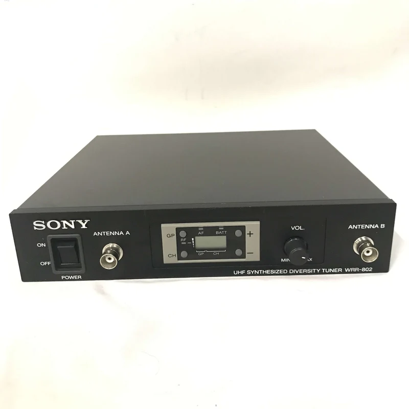 Sony WRR-802 UHF Synthesized Diversity Tuner w/ 2 Lavalier Mic - USED