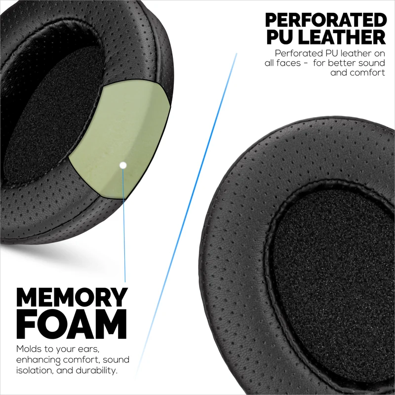 Coussinets d'oreille perforés de rechange pour casques Steelseries Arctis Nova Series 1/P/X 3 5/P/X 7/P/X PRO et PRO pour Xbox, en cuir PU respirant et mousse à mémoire de forme.