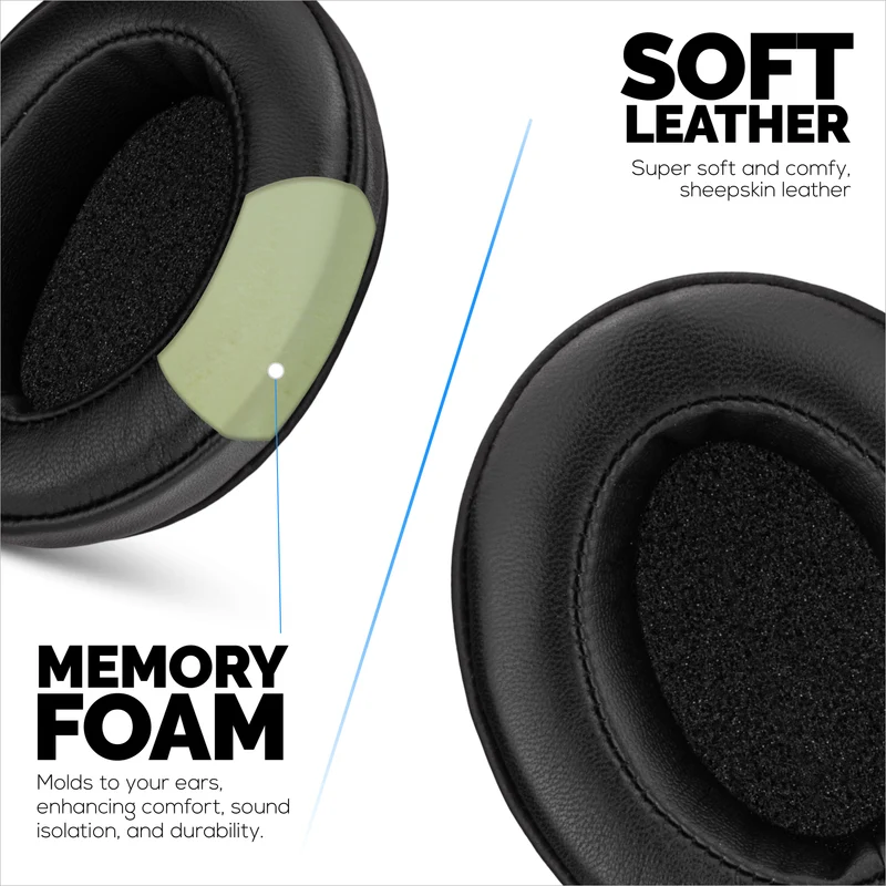 Coussinets d'oreille de rechange en cuir véritable souple + mousse à mémoire de forme pour casques Steelseries Arctis Nova Series 1/P/X 3 5/P/X 7/P/X PRO et PRO pour Xbox