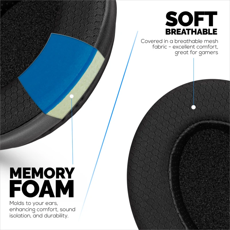 Coussinets d'oreille de remplacement hybrides pour casque Steelseries Arctis Nova Series 1/P/X 3 5/P/X 7/P/X PRO et PRO pour Xbox : gel souple, tissu respirant avec cuir PU et mousse à mémoire de forme.