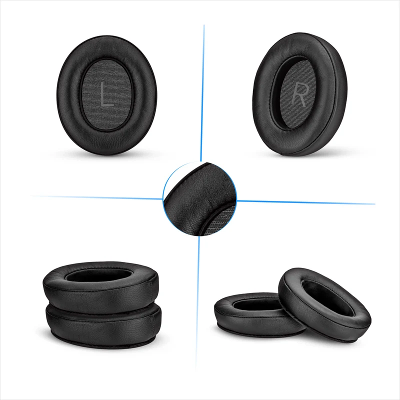Coussinets de rechange pour casque Sennheiser Momentum 3 - Cuir véritable souple et mousse à mémoire de forme pour un confort optimal