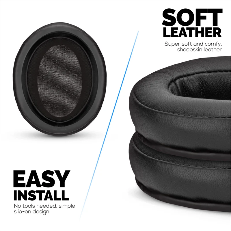 Coussinets de rechange pour casque Sennheiser Momentum 2 - Cuir véritable souple et mousse à mémoire de forme pour un confort optimal