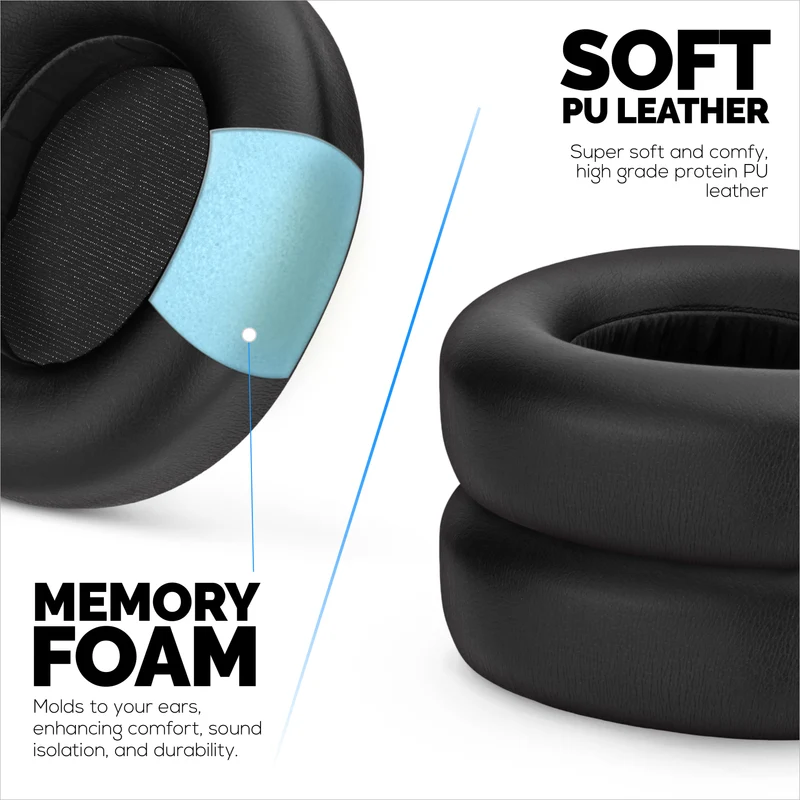 Coussinets de rechange pour casques Steelseries Arctis Nova Pro Wireless, Nova Pro Omni et Nova Elite. Cuir PU protéiné de haute qualité et mousse souple.