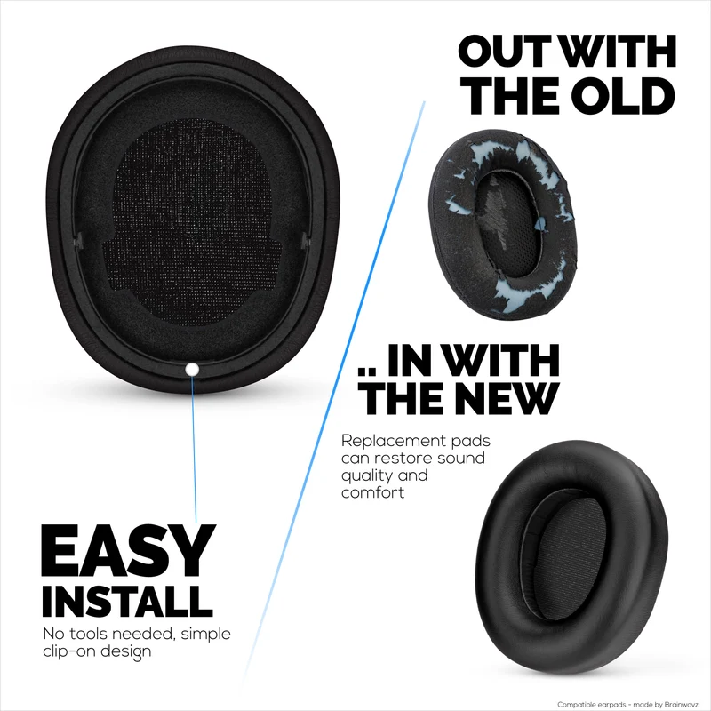 Coussinets de rechange pour casques Steelseries Arctis Nova Pro Wireless, Nova Pro Omni et Nova Elite. Cuir PU protéiné de haute qualité et mousse souple.