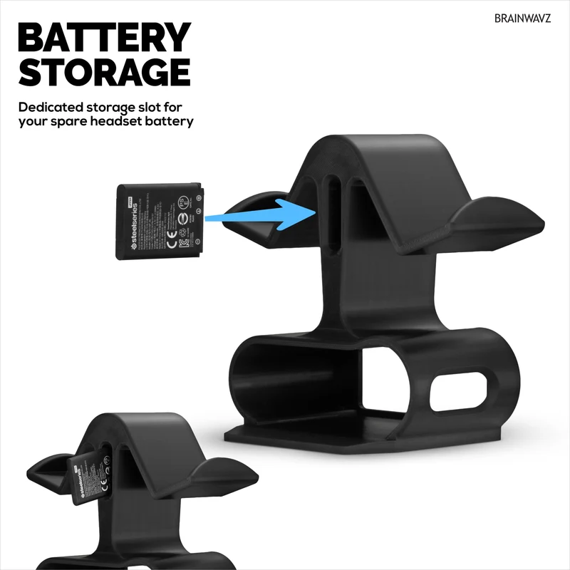 Support double pour manettes et station de base sans fil - Compatible avec les casques SteelSeries Arctis Nova Pro Wireless, Nova Pro Omni et Nova Elite - Permet de ranger 2 manettes et une batterie de rechange