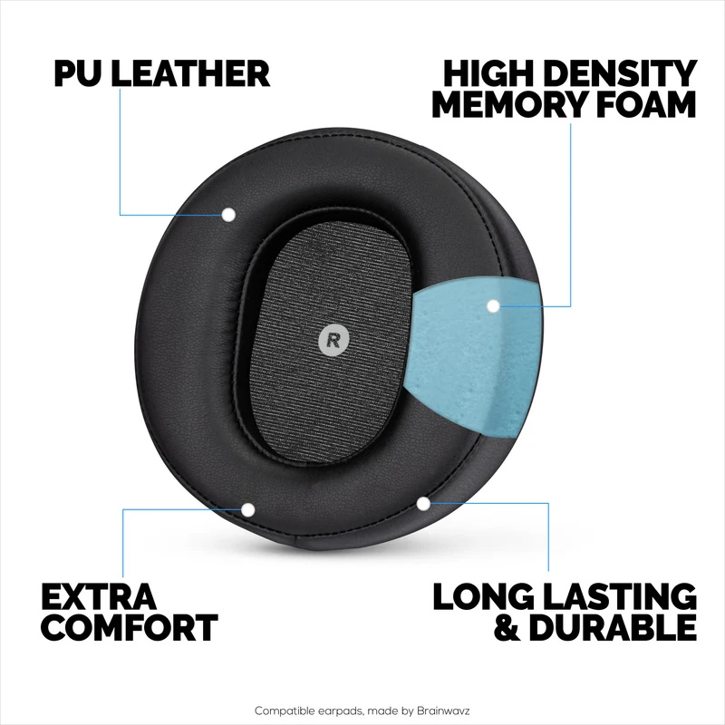 Coussinets d'oreille de rechange inclinés pour casques Audeze Maxwell (GEN 1) en cuir PU souple avec mousse à mémoire de forme haute qualité