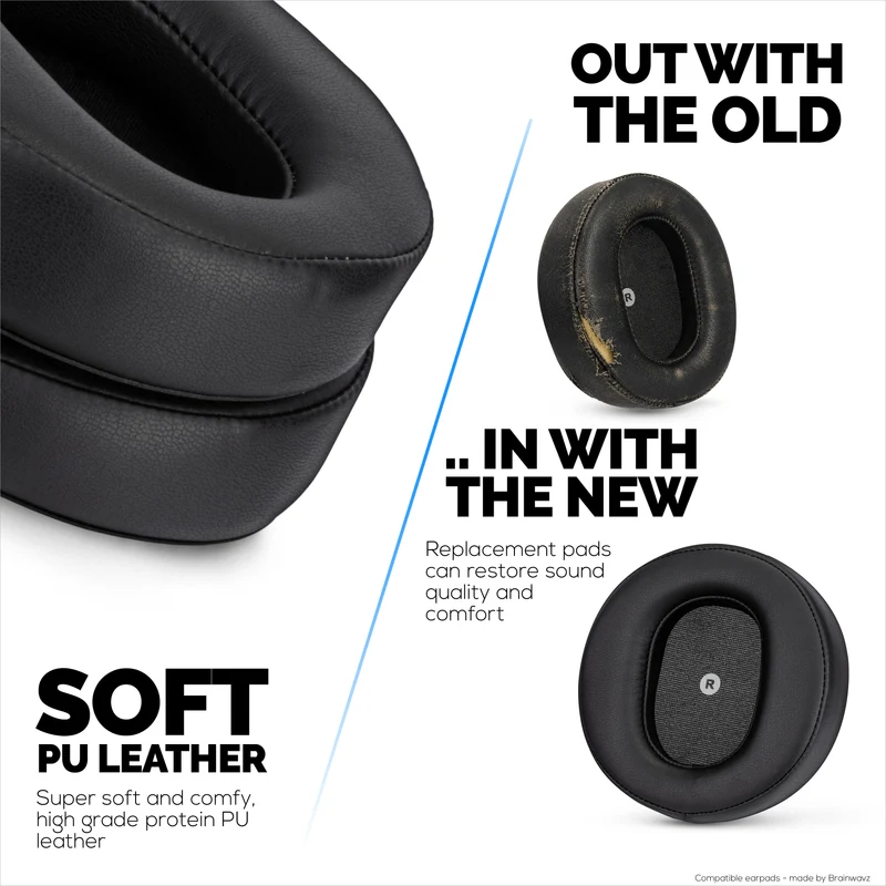 Coussinets d'oreille de rechange inclinés pour casques Audeze Maxwell (GEN 1) en cuir PU souple avec mousse à mémoire de forme haute qualité