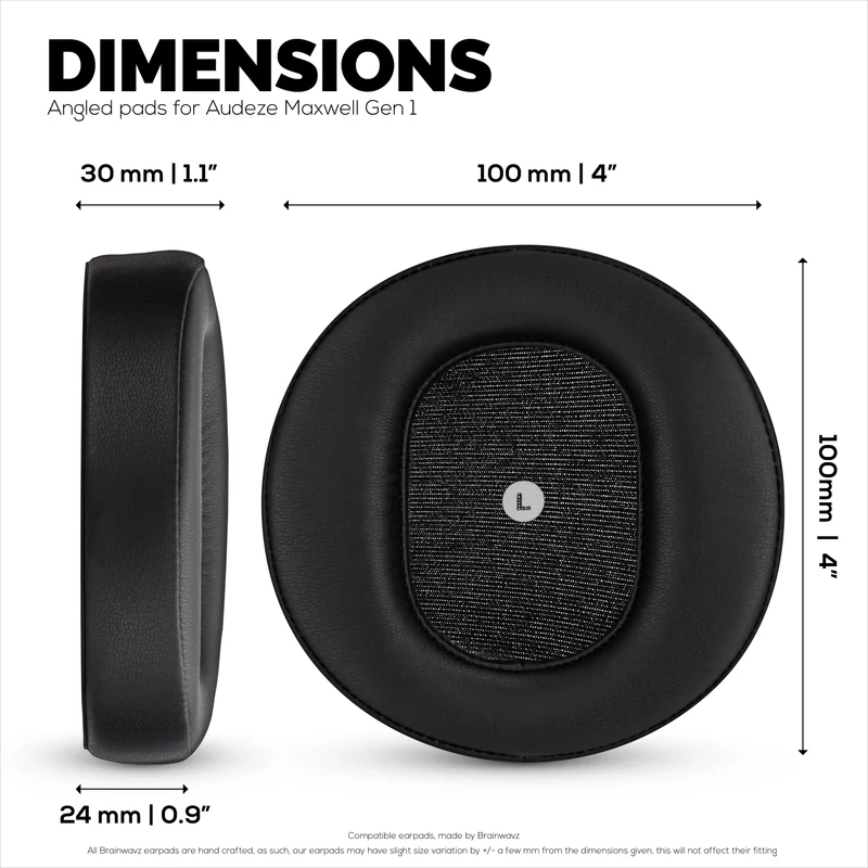 Coussinets d'oreille de rechange inclinés pour casques Audeze Maxwell (GEN 1) en cuir PU souple avec mousse à mémoire de forme haute qualité
