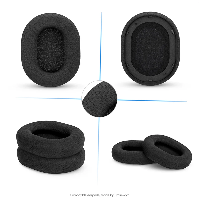 Coussinets d'oreille en tissu mesh pour casque Razer Blackshark V2 Pro 2023 - Tissu mesh respirant et mousse à mémoire de forme haute qualité