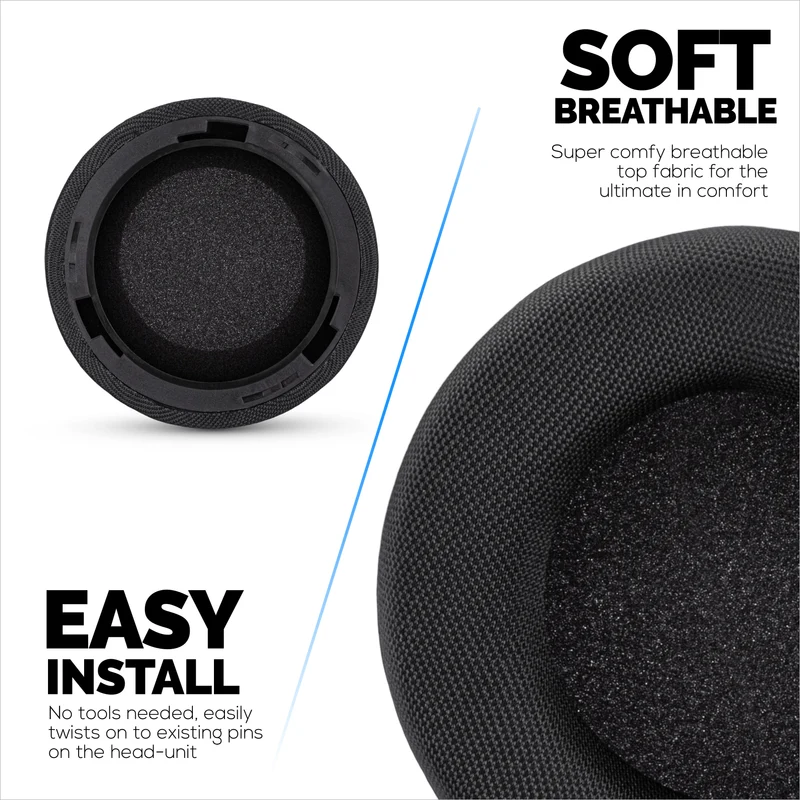 Coussinets d'oreille en tissu mesh pour casque filaire Corsair Virtuoso PRO, tissu mesh respirant et mousse à mémoire de forme douce