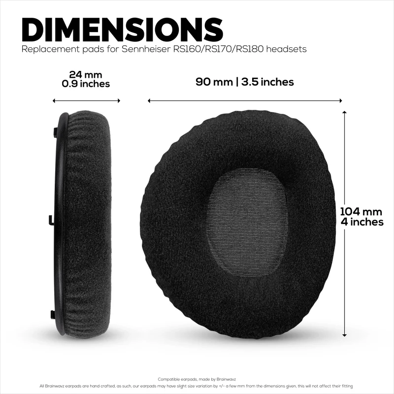 Coussinets de rechange pour casques Sennheiser RS160, RS170, RS180, HDR160, HDR170 et HDR180, coussinets en velours doux et en mousse