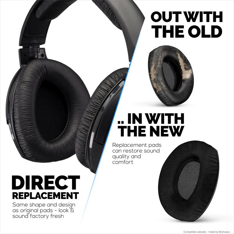 Coussinets de rechange pour casques Sennheiser RS160, RS170, RS180, HDR160, HDR170 et HDR180, coussinets en velours doux et en mousse