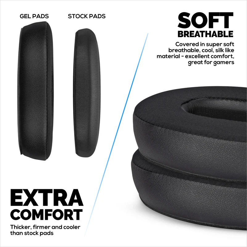 Coussinets de rechange hybrides pour casque sans fil Bose QuietComfort 35 (QC35), en gel souple, tissu respirant avec similicuir et mousse à mémoire de forme