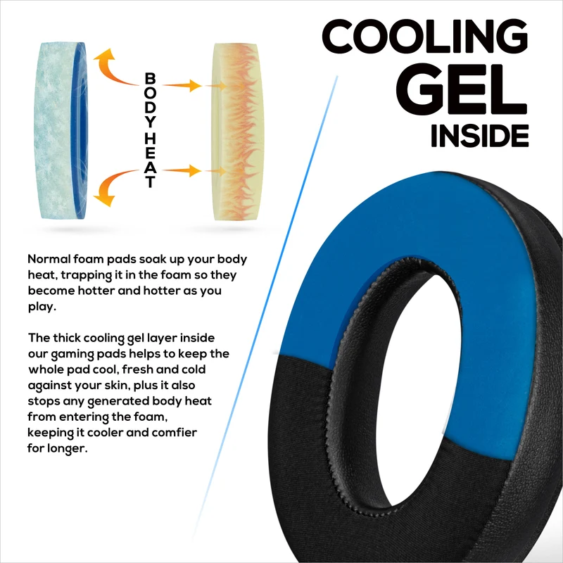 Coussinets de rechange hybrides pour casque sans fil Bose QuietComfort 35 (QC35), en gel souple, tissu respirant avec similicuir et mousse à mémoire de forme
