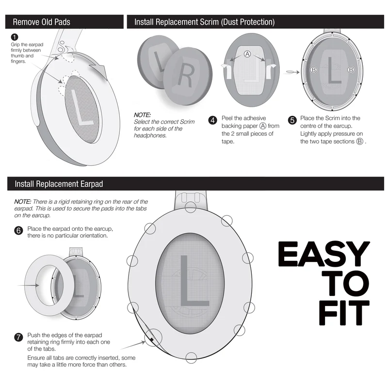 Coussinets de rechange hybrides pour casque sans fil Bose QuietComfort 35 (QC35), en gel souple, tissu respirant avec similicuir et mousse à mémoire de forme