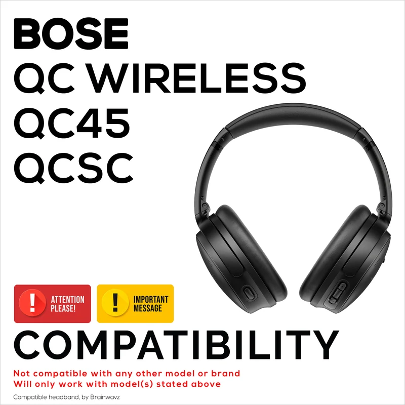 Arceau de rechange en cuir PU pour casques sans fil Bose QuietComfort QC45, QCSC et QC - Coussinet supérieur pour casque - Confort et maintien retrouvés