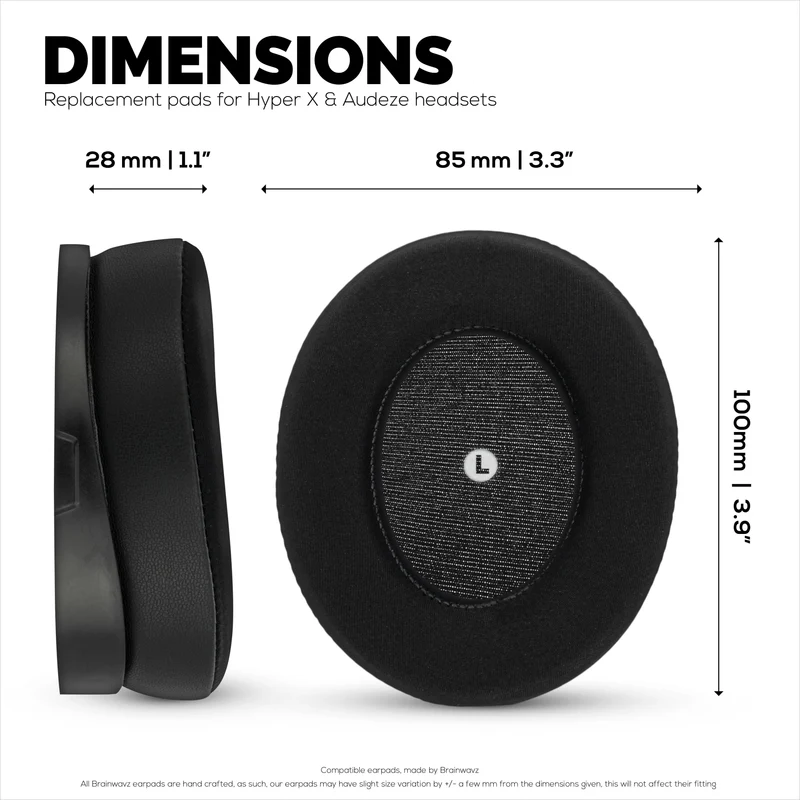Coussinets d'oreille hybrides pour casques HyperX Cloud Orbit S, Audeze Penrose, Audeze Penrose X et Audeze Mobius : gel rafraîchissant, tissu ultra-doux et mousse à mémoire de forme plus épaisse.