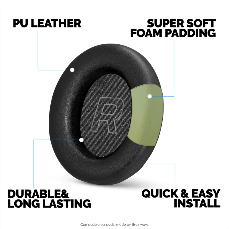 Coussinets de rechange pour casque sans fil supra-auriculaire HyperX Cloud Mix 2. Cuir PU protéiné de haute qualité et mousse souple pour un confort et une durabilité accrus.