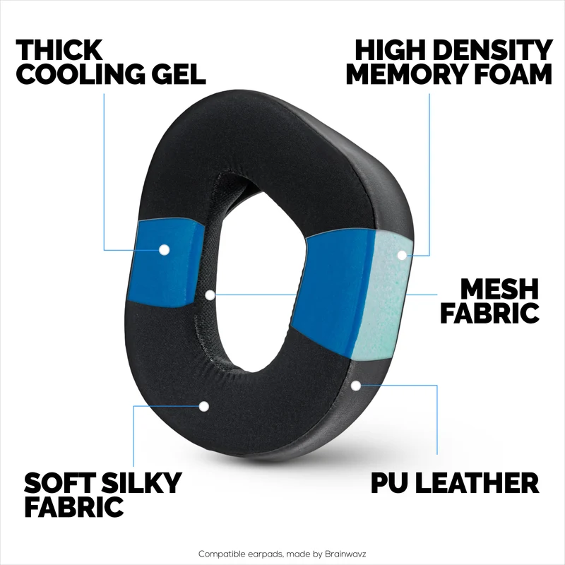 Coussinets d'oreille hybrides pour casques sans fil Turtle Beach Stealth 700 Gen 2 et Stealth 700 Gen 2 MAX. Coussinets gaming en gel rafraîchissant, tissu ultra-doux et mousse à mémoire de forme épaisse.