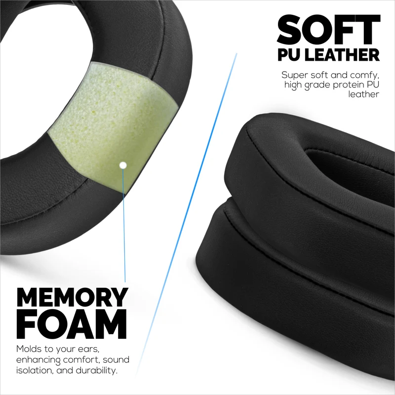 Coussinets d'oreille de rechange pour casques sans fil Turtle Beach Stealth 700 Gen 2 et Stealth 700 Gen 2 MAX. Cuir PU souple à mémoire de forme de haute qualité.