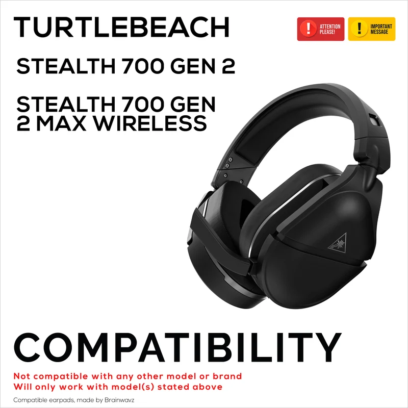 Coussinets d'oreille en tissu mesh pour casques sans fil TurtleBeach Stealth 700 Gen 2 et Stealth 700 Gen 2 MAX, tissu mesh respirant et mousse à mémoire de forme haute densité.