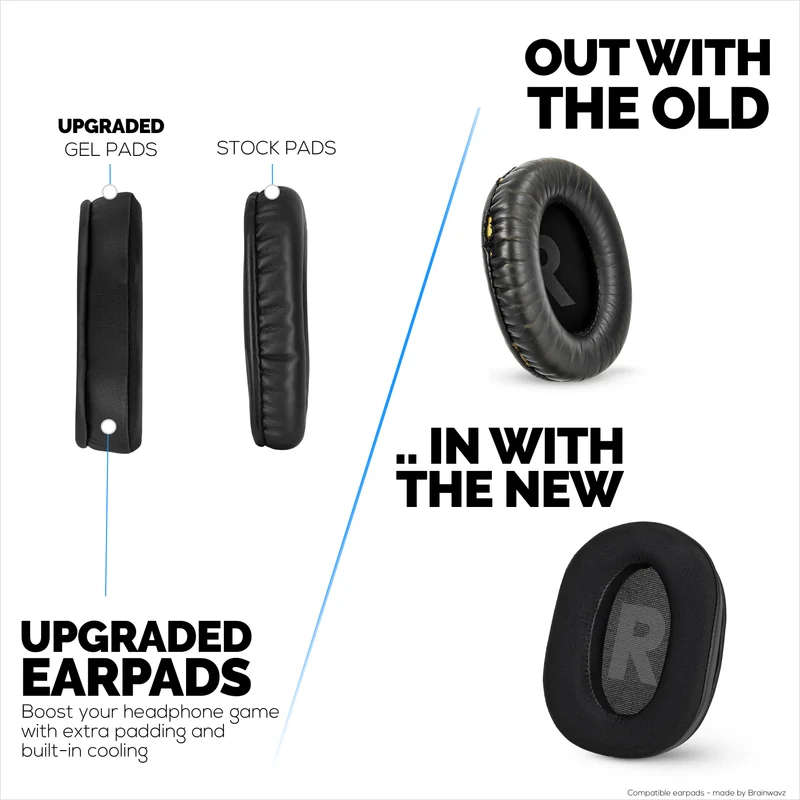 Coussinets d'oreille hybrides pour casques Logitech G Pro, G Pro X, G Pro X 2 et G Pro X SE. Coussinets gaming en gel rafraîchissant avec tissu ultra-doux et mousse à mémoire de forme épaisse.