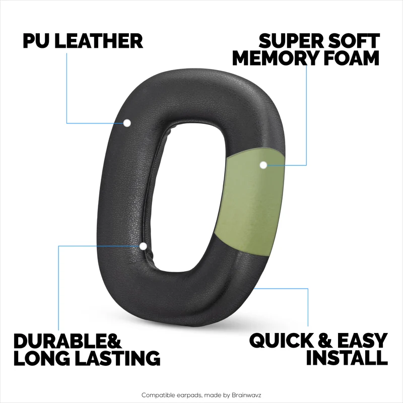 Coussinets d'oreille de rechange pour casque Logitech Astro A30. Cuir PU souple et mousse à mémoire de forme haute densité pour un confort et une durabilité accrus.