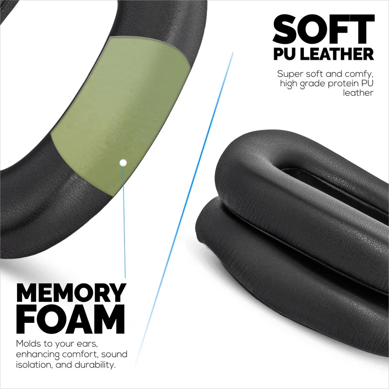 Coussinets d'oreille de rechange pour casque Logitech Astro A30. Cuir PU souple et mousse à mémoire de forme haute densité pour un confort et une durabilité accrus.