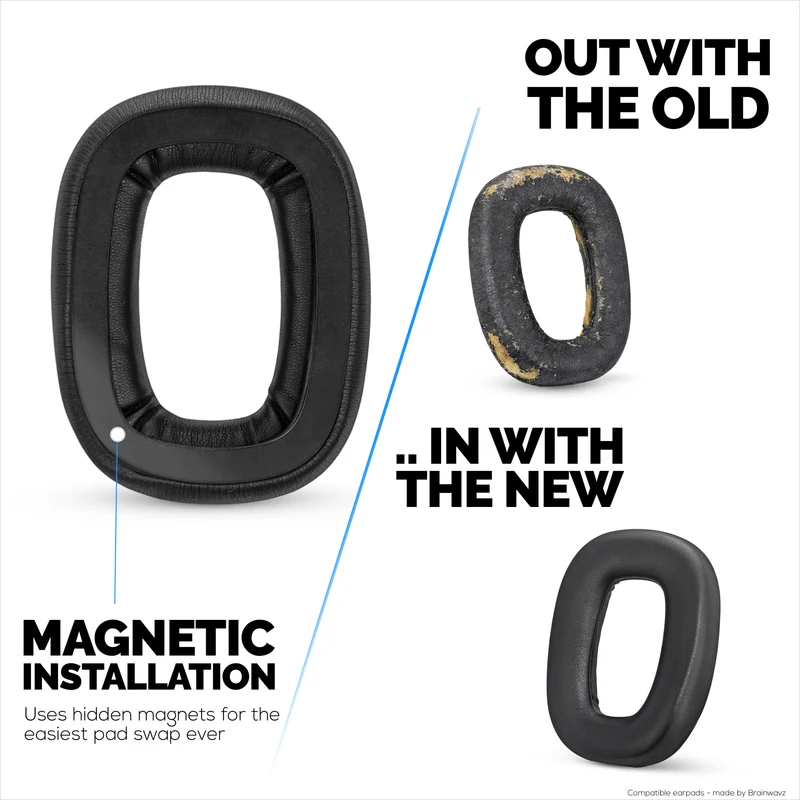 Coussinets d'oreille de rechange pour casque Logitech Astro A30. Cuir PU souple et mousse à mémoire de forme haute densité pour un confort et une durabilité accrus.