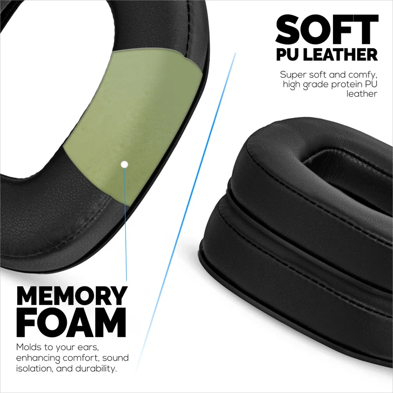 Coussinets d'oreille de rechange pour casques Logitech Astro A50 GEN4, A50 GEN5 et A50X. Cuir PU souple et mousse à mémoire de forme haute densité.