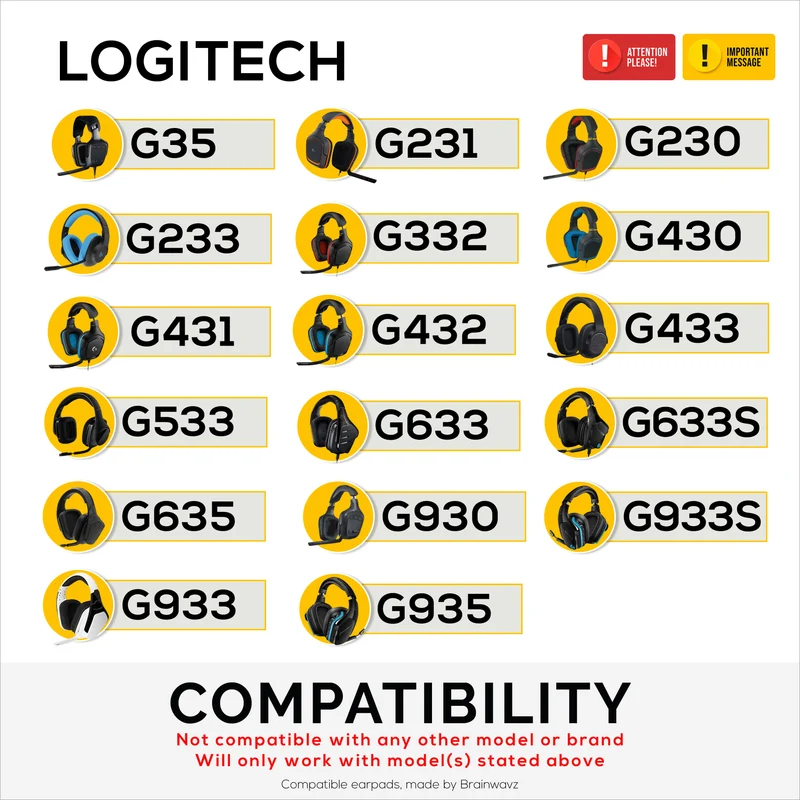 Coussinets d'oreille hybrides pour casques Logitech G933, G35, G930, G933S, G935, G633, G633S, G635, G533, G430, G431, G432, G433 et autres. Coussinets gaming en gel rafraîchissant.