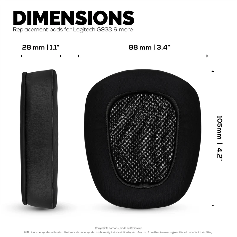 Coussinets d'oreille hybrides pour casques Logitech G933, G35, G930, G933S, G935, G633, G633S, G635, G533, G430, G431, G432, G433 et autres. Coussinets gaming en gel rafraîchissant.