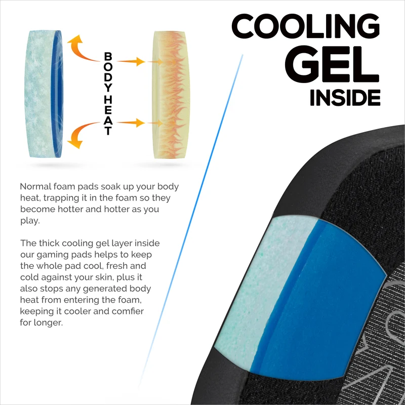 Coussinets d'oreille hybrides pour casques Logitech G733, G335 et G535 : gel rafraîchissant, tissu ultra-doux et mousse à mémoire de forme plus épaisse.