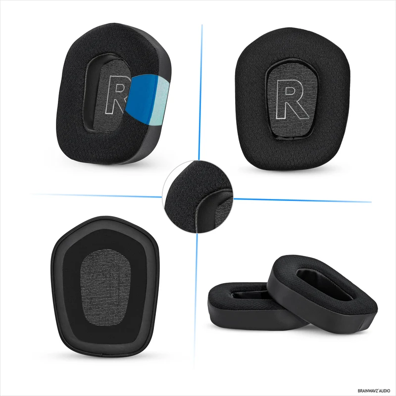 Coussinets d'oreille hybrides pour casques Logitech G733, G335 et G535 : gel rafraîchissant, tissu ultra-doux et mousse à mémoire de forme plus épaisse.