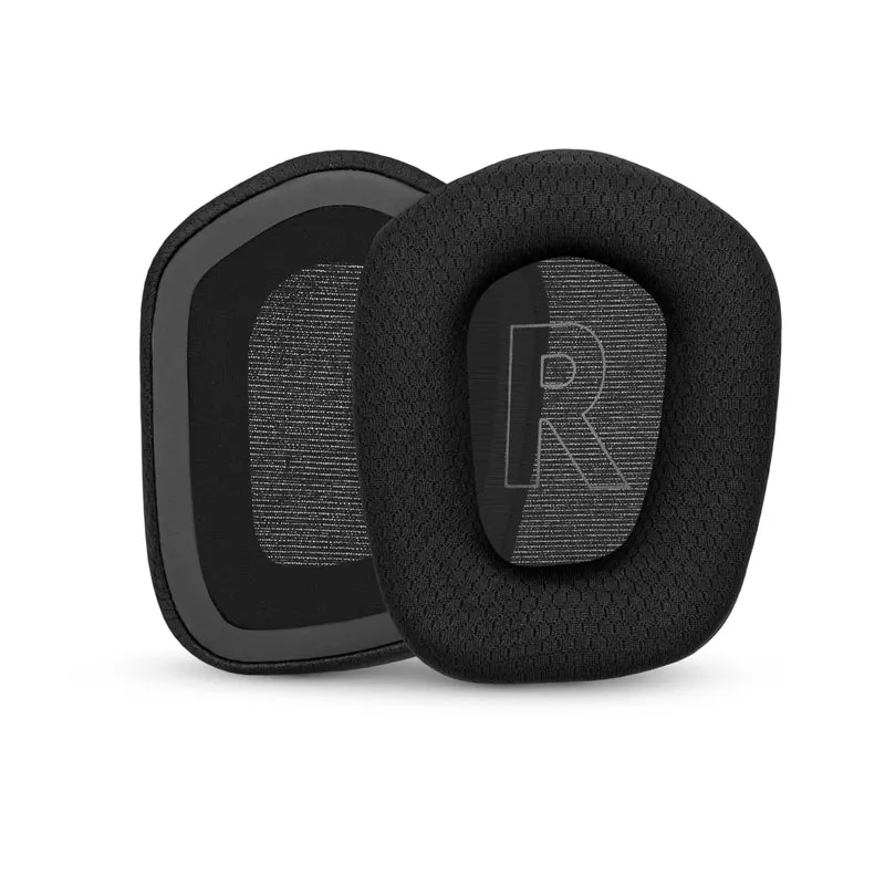 Coussinets d'oreille en tissu mesh pour casques Logitech G733, G335 et G535, tissu mesh respirant et mousse à mémoire de forme haute densité.