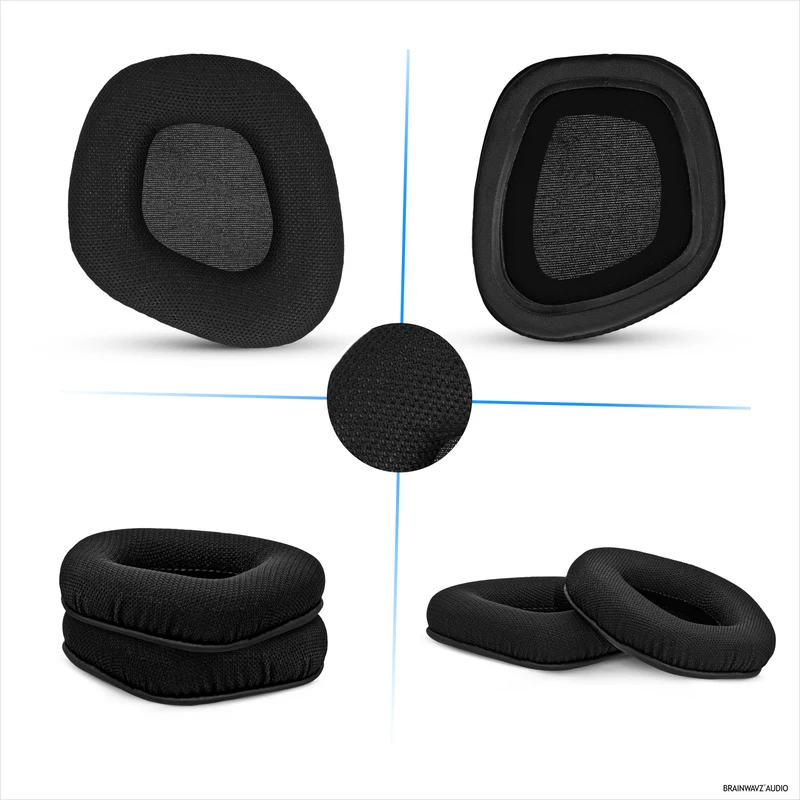 Coussinets d'oreille en tissu mesh pour casques Corsair Void RGB Elite Wireless, RGB Elite USB et Elite Surround : tissu mesh respirant et mousse à mémoire de forme haute qualité.