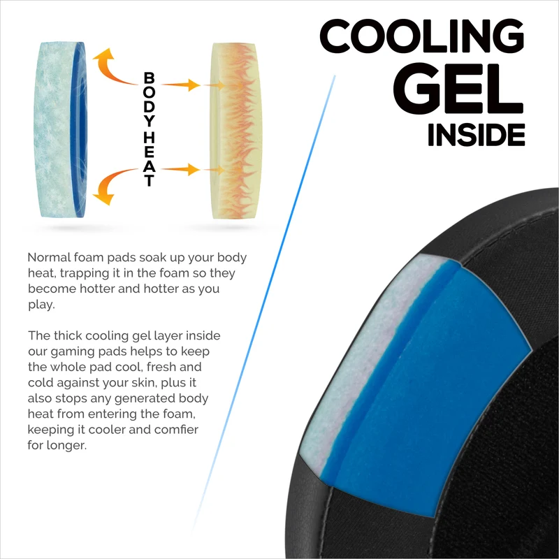 Coussinets hybrides pour casques Skullcandy Crusher Wireless, Hesh 3/ANC/EVO, Venue ANC et autres. Coussinets gaming en gel rafraîchissant avec tissu ultra-doux et mousse à mémoire de forme épaisse.