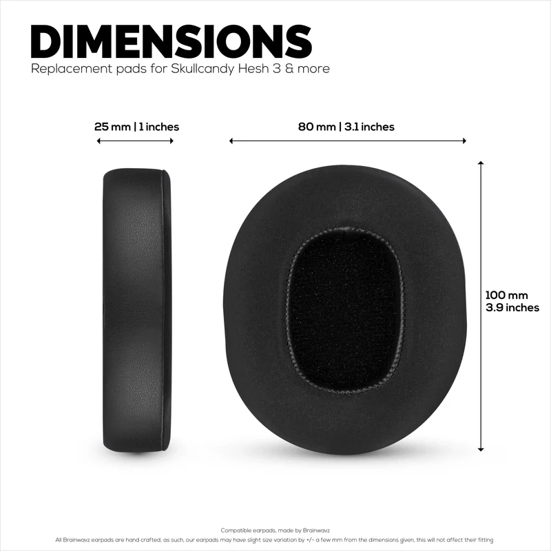 Coussinets hybrides pour casques Skullcandy Crusher Wireless, Hesh 3/ANC/EVO, Venue ANC et autres. Coussinets gaming en gel rafraîchissant avec tissu ultra-doux et mousse à mémoire de forme épaisse.
