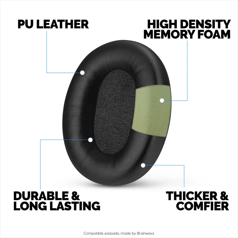 Coussinets de rechange pour casques Skullcandy Crusher ANC 2. Cuir PU souple et mousse à mémoire de forme haute densité pour un confort et une durabilité accrus.