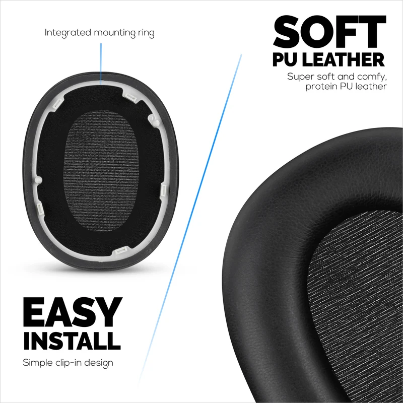 Coussinets de rechange pour casque Sony WH-1000XM6 - Coussinets en similicuir souple - Installation facile