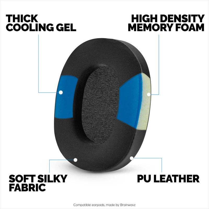 Coussinets d'oreille hybrides pour casque Sony WH-1000XM6 - Coussinets gaming en gel rafraîchissant avec tissu ultra-doux et mousse à mémoire de forme épaisse